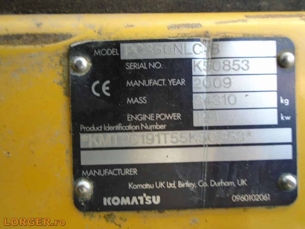 Dezmembrare excavator pe senile Komatsu PC350 NLC